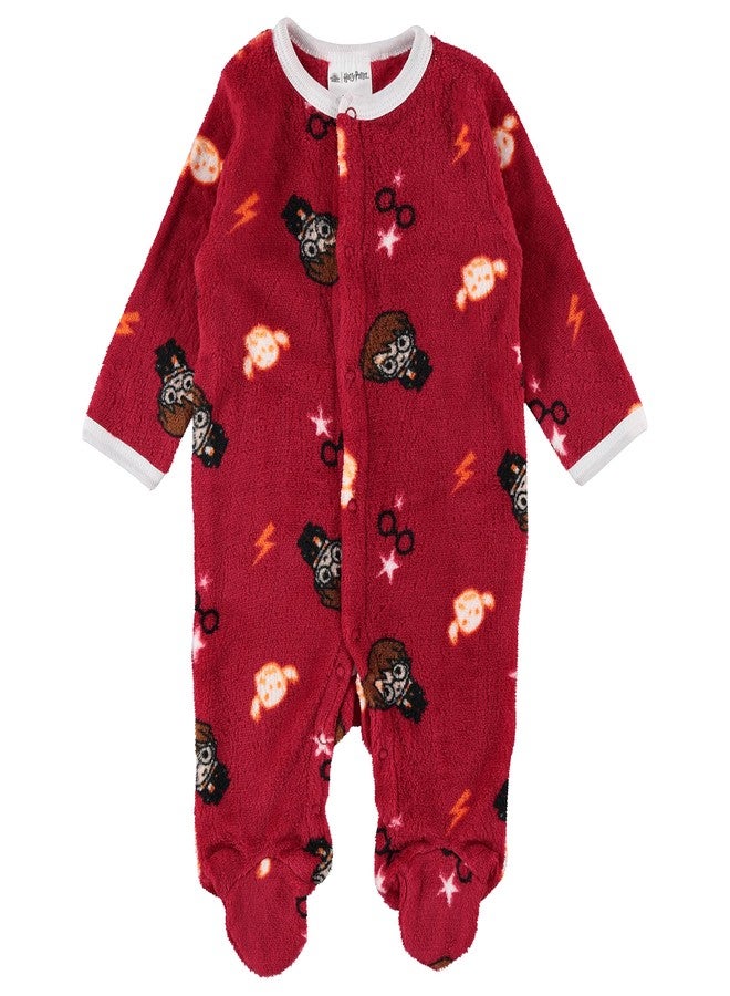Harry Potter Baby Boys Long-Sleeve Bodysuit Pajamas - Baby Boy Clothes Prints (Red/Yellow, 6-9 Months) - Image 1
