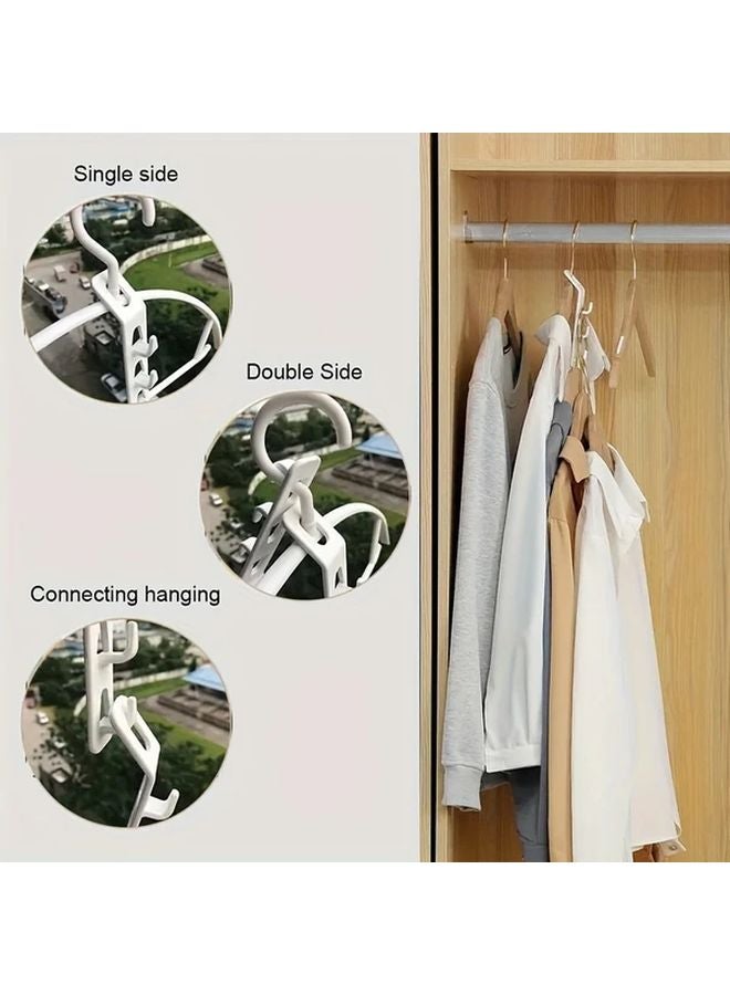4pcs Plastic Hangers With 3 Hooks For Clothes Pants Shirts Wardrobe Storage - Image 3
