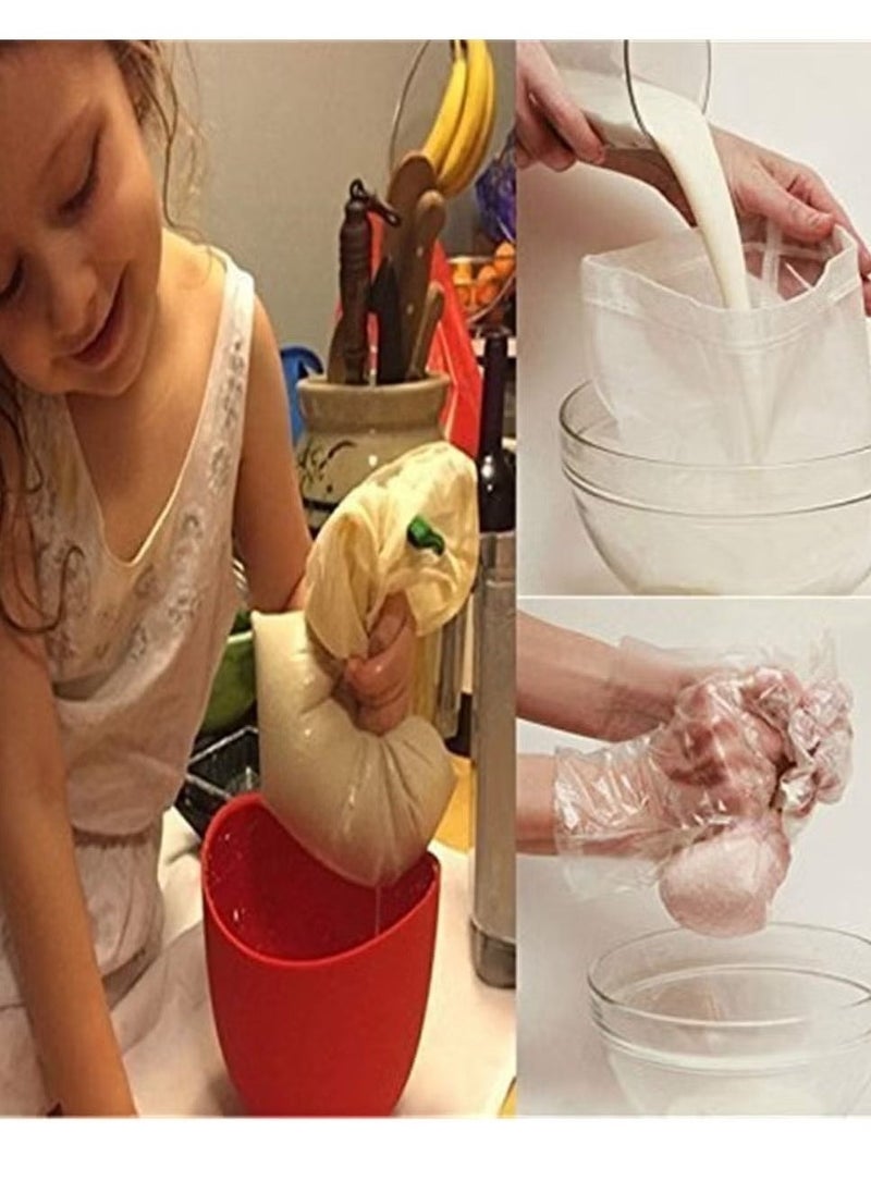 ZVEV 10Pcs Nut Milk Bag, Reusable Almond Milk Bag, All Purpose Food Strainer, Fine Mesh Nylon Cheesecloth & Coffee Filter, 15 x 20 cm - Image 3