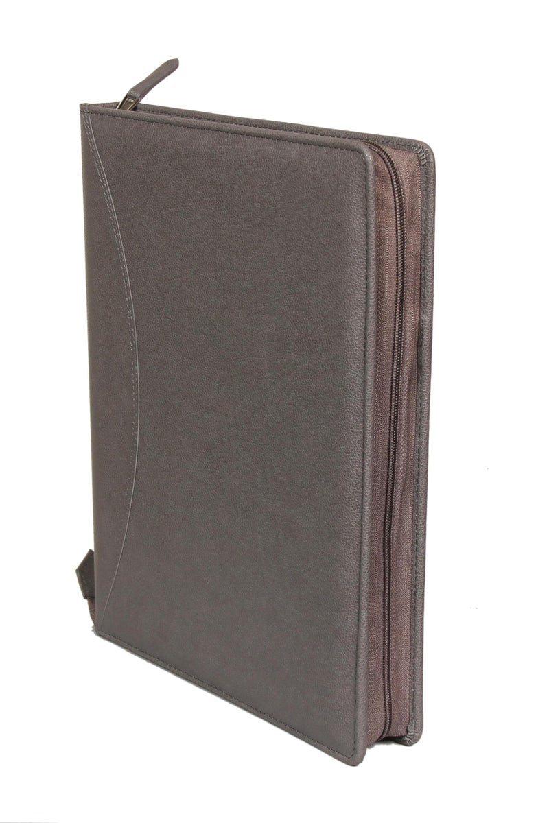 Sukeshcraft PU Multiuse 25 File Sleeve for Documents, Certificates, FDRs | A4 Size Portfolio Document Holder for Office, Home, School & Sports Use (Grain Grey) - Image 1