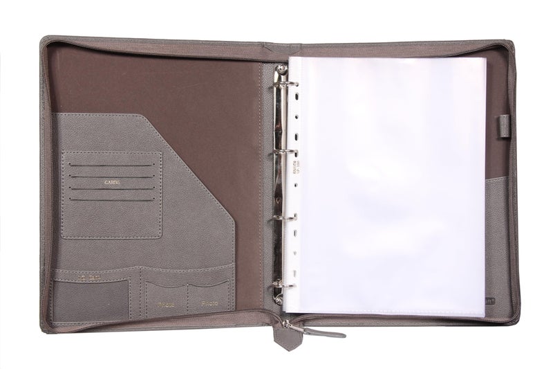 Sukeshcraft PU Multiuse 25 File Sleeve for Documents, Certificates, FDRs | A4 Size Portfolio Document Holder for Office, Home, School & Sports Use (Grain Grey) - Image 4