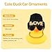 wonuu Car Dashboard Rubber Ducks Saint Valentines Day Decorations Christmas Eve Rubber Ducky for Car Ornament Cute Duck with Love Knit Hat Glasses Necklace Black - Image 4