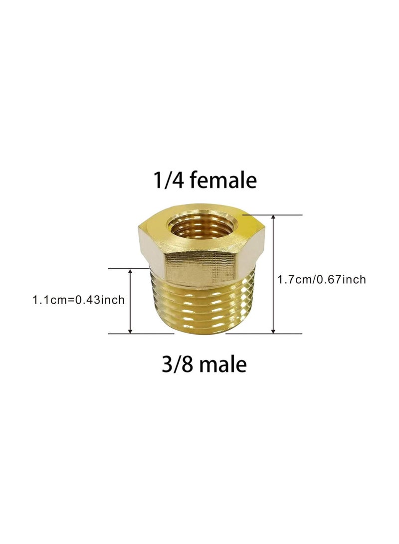 Midanya 1/4-Inch Female Pipe x 3/8-Inch Male Brass Pipe Fitting Reducer Adapter Air Hose Adapter Metal Pipe Adapter, 2 Pieces (1 Pair) - Image 4