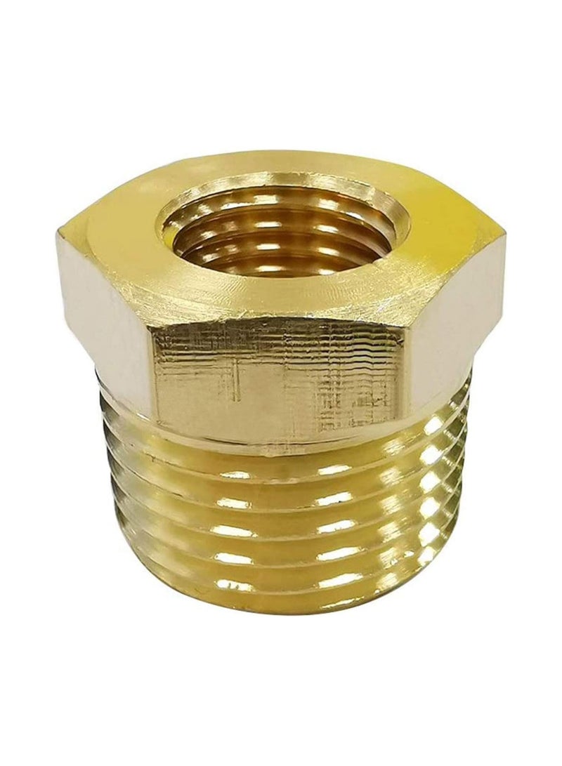 Midanya 1/4-Inch Female Pipe x 3/8-Inch Male Brass Pipe Fitting Reducer Adapter Air Hose Adapter Metal Pipe Adapter, 2 Pieces (1 Pair) - Image 2