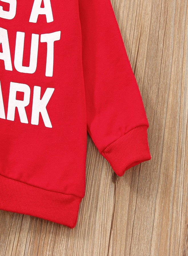YINGISFITM Toddler Baby Girl Boy Christmas Outfit Crewneck Sweatshirt Long Sleeve Sweater Shirt Pullover Top Fall Clothes (Red-It's a Beaut Clark,12-18 Months) - Image 5
