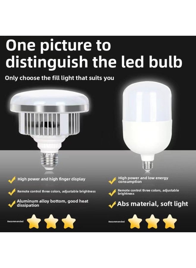 The Live Fill Light Three-color Dimming Live Room Dedicated Lighting Photography Light Anchor Photo Beauty Soft Light-Light Source Color:400 White Light Bulb  - Image 4