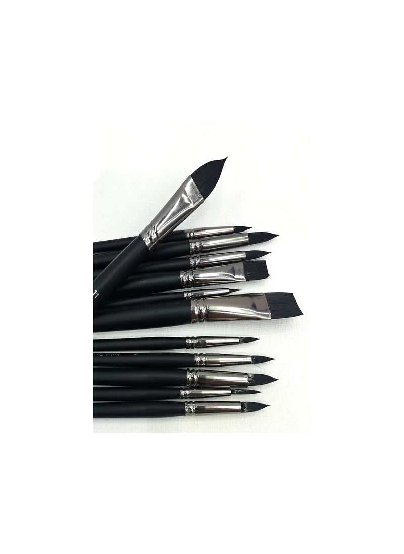 Worison 12 Style Shape Nylon Hair Artist Painting Brushes 12 Piece/Set Flat Watercolor Oil Paint Brush  - Image 3