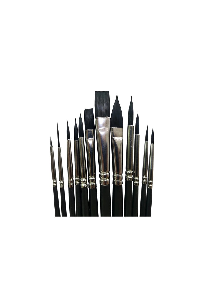 Worison 12 Style Shape Nylon Hair Artist Painting Brushes 12 Piece/Set Flat Watercolor Oil Paint Brush  - Image 4