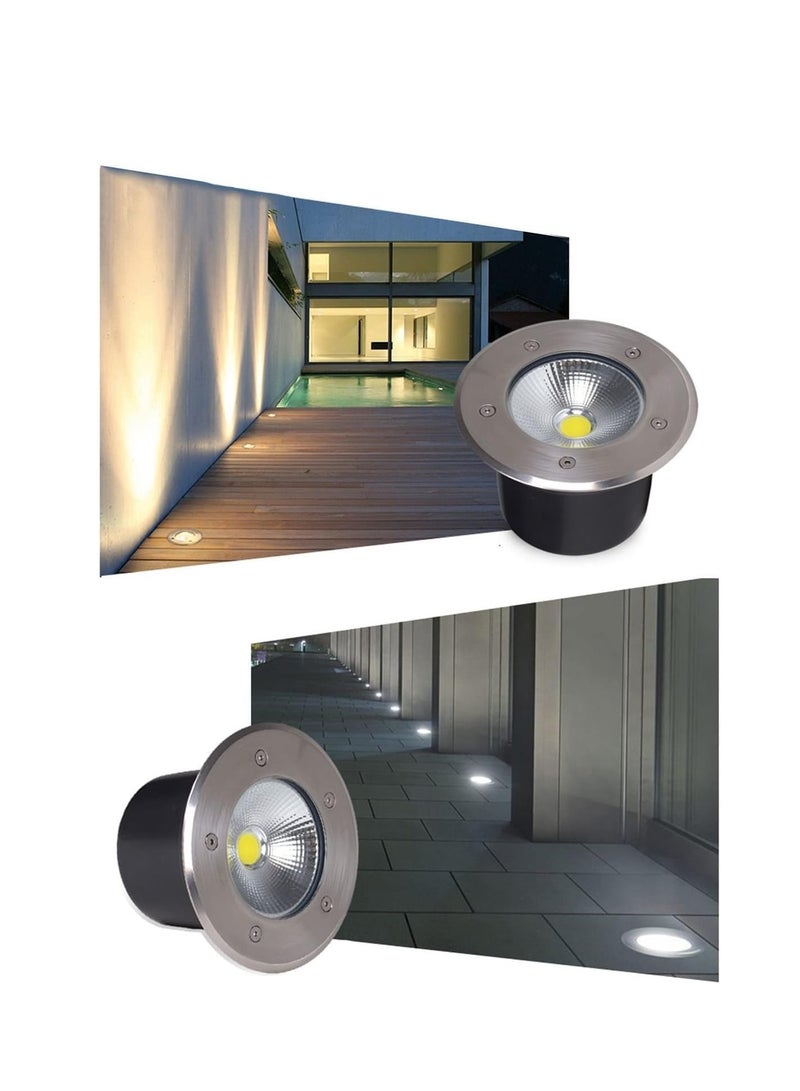 جلوير ضوء أرضي LED من GLOWARE، 10 واط، مقاوم للماء IP65، من الستانلس ستيل، ضوء نهاري  - Image 2