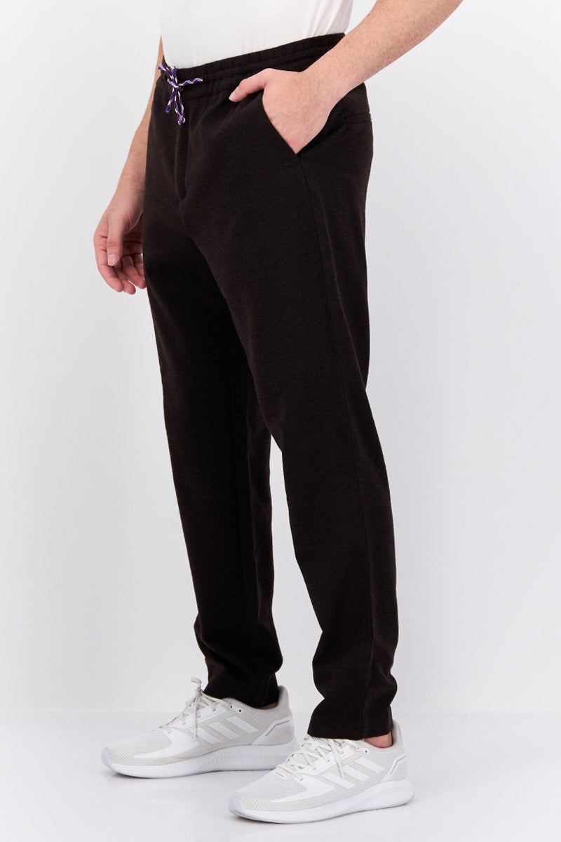 Scotch & Soda Men Tapered Fit Solid Jogger Pants, Dark Brown - Image 4