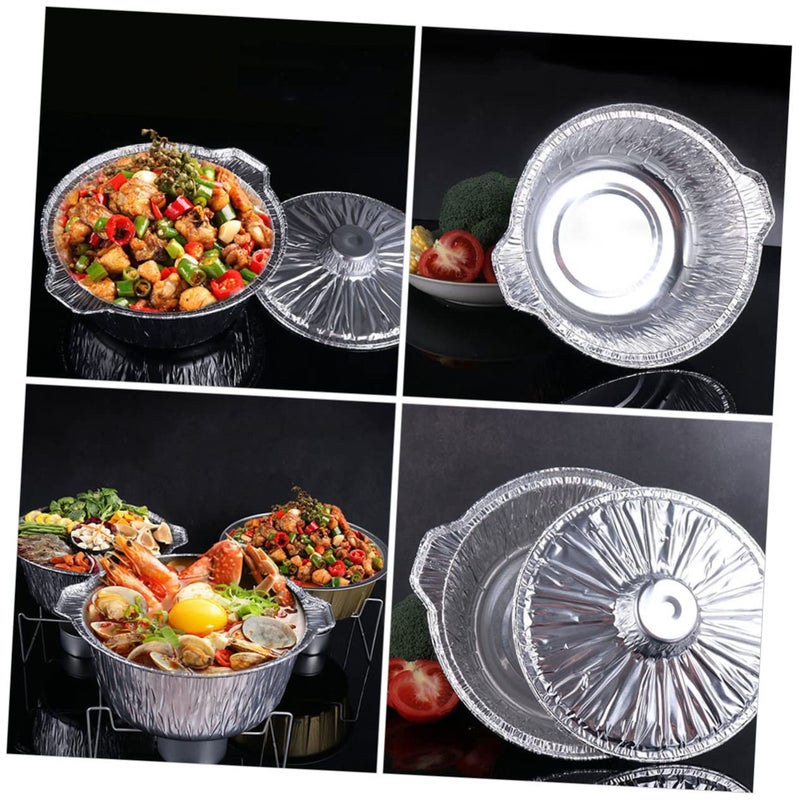 سعة كبيرة 33 8x30 سم صينية فويل قابلة للاستخدام مرة واحدة مع غطاء للطهي والخبز في الهواء الطلق والنزهات والحفلات - Image 5