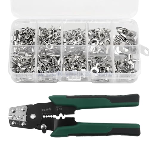 Serplex® 320Pcs Wire Terminals Connectors with Electrical Crimping Tool, Non Insulated Ring Terminals & Fork Terminals Assorted Sizes Wire Terminals Universal Electric Wiring Tools - Image 1