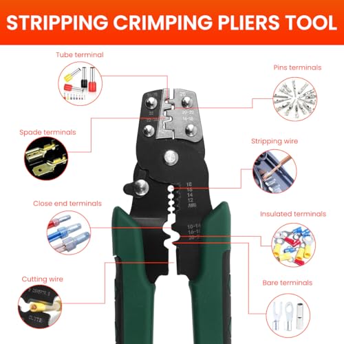 Serplex® 320Pcs Wire Terminals Connectors with Electrical Crimping Tool, Non Insulated Ring Terminals & Fork Terminals Assorted Sizes Wire Terminals Universal Electric Wiring Tools - Image 3