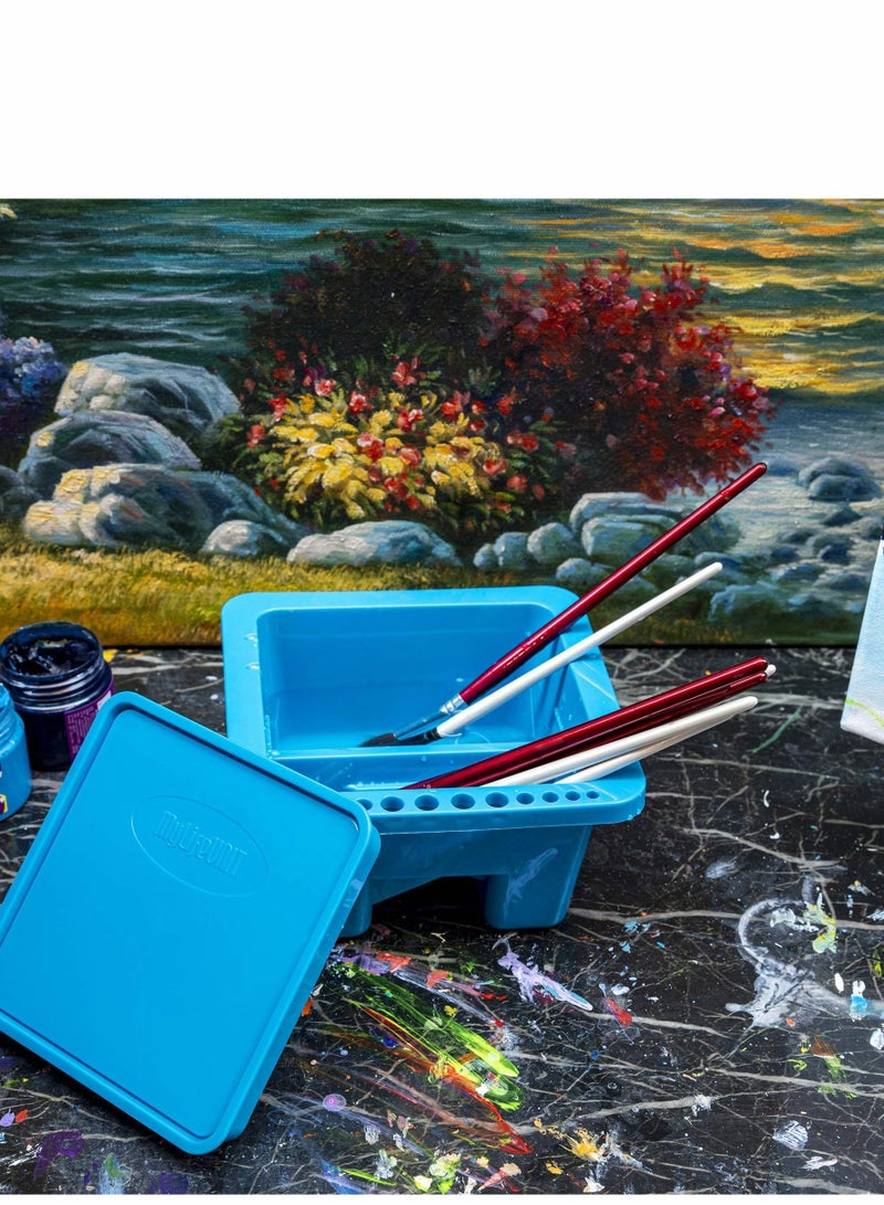 Excefore Paint Brush Cleaner, Paint Brush Holder and Organizers for Acrylic, Watercolor, and Water-Based Paints (Blue) - Image 5