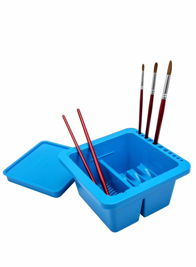 Excefore Paint Brush Cleaner, Paint Brush Holder and Organizers for Acrylic, Watercolor, and Water-Based Paints (Blue) - Image 1