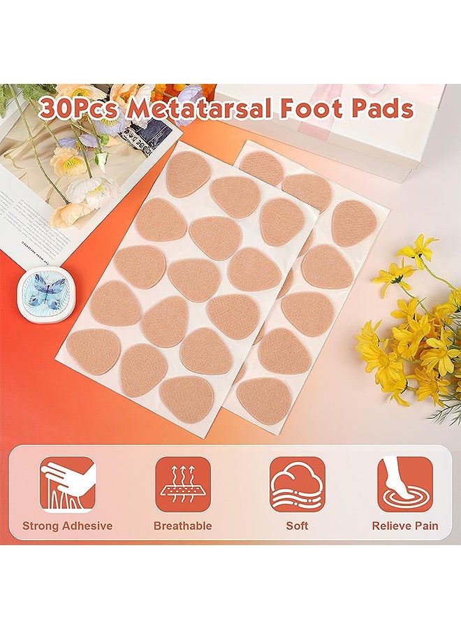 Photon 10 Pairs  Metatarsal Foot Pads, Metatarsal Felt Pads for Pain Relief, Ball of Foot Cushion Forefoot Support Pads, Shoe Pads, Foot Pads for Pain Relief - Image 3