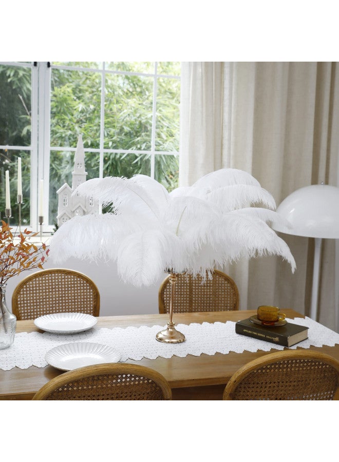 Larryhot Larryhot White Large Ostrich Feathers - 16-18 inch 10pcs Feathers for Vase,Wedding Party Centerpieces and Home Decorations (White)  - Image 4