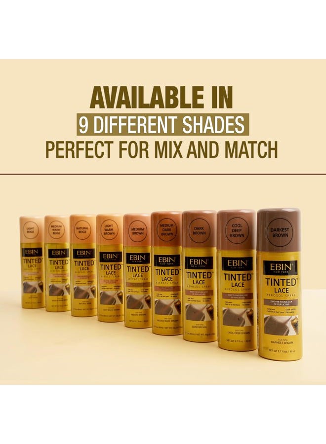 EBIN NEW YORK Tinted Lace Spray - Dark Brown 2.7oz/ 80ml, Quick dry, Water Resistant, No Residue, High pigmentation, Even Spray, Matching Skin Tone, Natural Look, Tinted Spray for Wig - Image 4