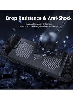 KASTWAVE Protective Case for Steam Deck, Protective Cover Case Compatible with Steam Deck, Shock-Absorption, Non-Slip and Anti-Scratch Design Cover Protector, Handheld Protective Case (Black)  - Image 2