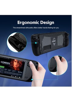 KASTWAVE Protective Case for Steam Deck, Protective Cover Case Compatible with Steam Deck, Shock-Absorption, Non-Slip and Anti-Scratch Design Cover Protector, Handheld Protective Case (Black)  - Image 4