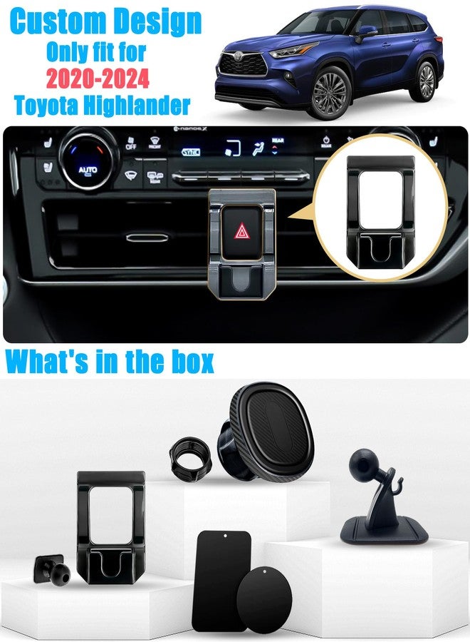 Mengfly Car Phone Holder, Air Vent Magnetic Navigation Mount, for Toyota Highlander/Hybird 2020-2023, Magnet Custom Cradles Stand for iPhone Samsung HTC and All Smartphone (NOT for Platinum/Grand) - Image 2