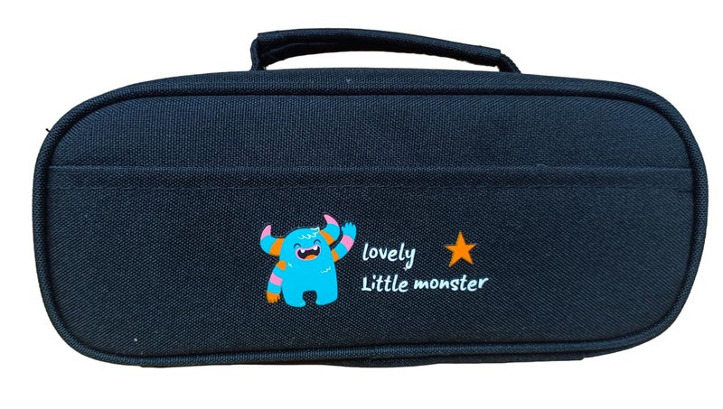 ONOTIC Pencil Case Large Capacity Pencil Bag, Side Pocket Pencil Pouch with Zipper Closure, Portable Makeup Pouch, Cute Stationery Bag for Students (Lovely Little Monster) - Image 4