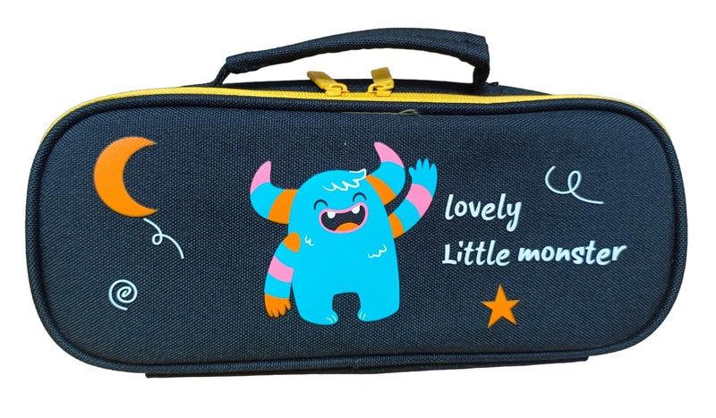 ONOTIC Pencil Case Large Capacity Pencil Bag, Side Pocket Pencil Pouch with Zipper Closure, Portable Makeup Pouch, Cute Stationery Bag for Students (Lovely Little Monster) - Image 1