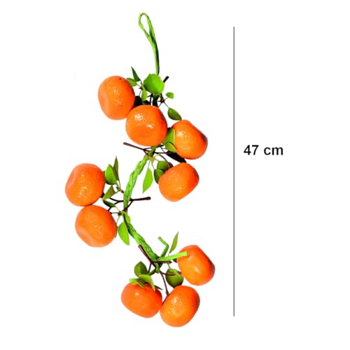 Crystu Artificial Orange Fruits for Decoration Orange Artificial Fruits for Home Decor, Kitchen Decoration Artificial Fruits Hanging Pack of 2 - Image 2