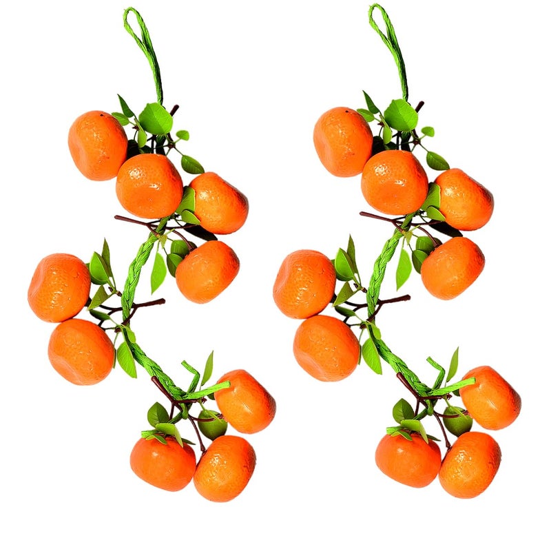 Crystu Artificial Orange Fruits for Decoration Orange Artificial Fruits for Home Decor, Kitchen Decoration Artificial Fruits Hanging Pack of 2 - Image 4