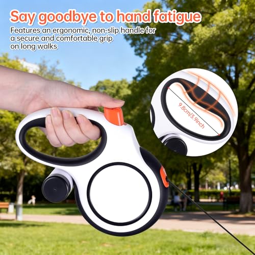 LULUPET 26Ft Heavy Duty Retractable Dog Leash with Dispenser and Poop Bags, for Small, Medium & Large Dogs Up to 110Lbs, 360° Tangle-Free Design and a Durable Chrome Plated Hook - Image 5