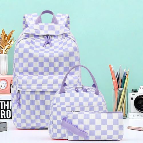 LEDAOU Backpack for Girls School Bag Kids Bookbag Teen Backpack Set Daypack with Lunch Bag and Pencil Case - Image 4