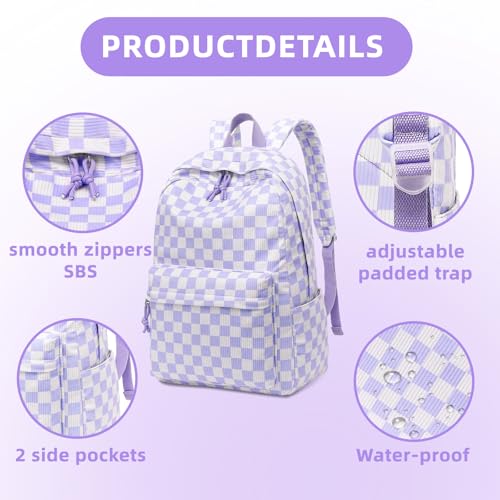 LEDAOU Backpack for Girls School Bag Kids Bookbag Teen Backpack Set Daypack with Lunch Bag and Pencil Case - Image 2