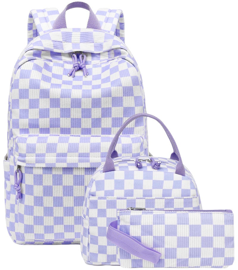 LEDAOU Backpack for Girls School Bag Kids Bookbag Teen Backpack Set Daypack with Lunch Bag and Pencil Case - Image 1