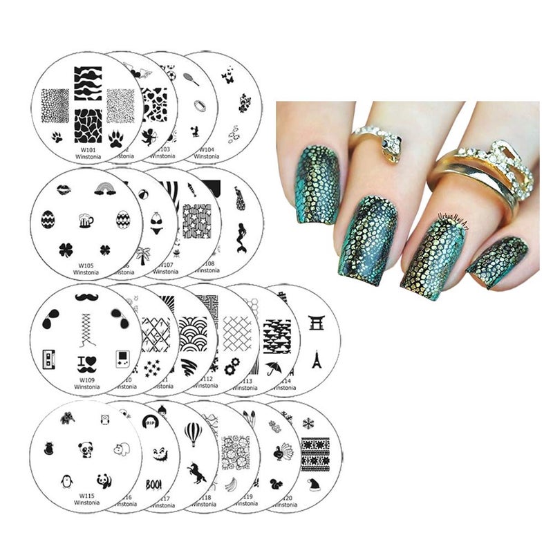Winstonia 20 pc Nail Art Stamp Stamping Image Plate Set, Manicure Pedicure - First Generation - Image 2