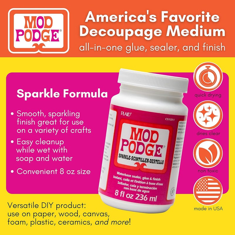 Mod Podge Mod Podge Waterbase Sealer Glue and Finish 8Ounce CS11211 Sparkle  - Image 2