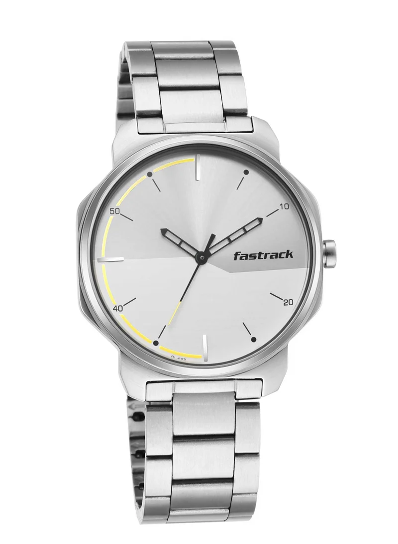 فاستراك Fastrack Stunners Quartz Analog Siler Dial Metal Strap Watch for Guys