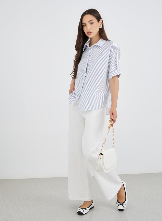 تايك تو قميص قصير بأكمام عادية مخطط - Image 2