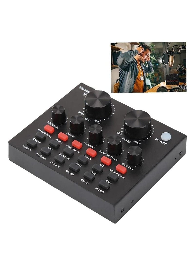Sound Card V8 USB External Audio Mixer Headset Microphone Webcast Entertainment Streamer  - Image 4