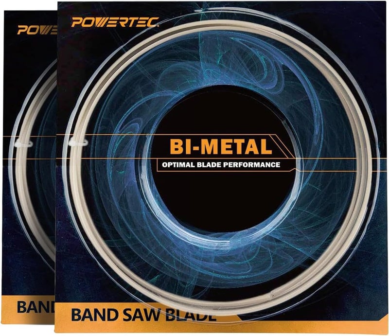 POWERTEC 13332-P2 64-1/2" x 1/2" x 10/14 TPI Bi-Metal Band Saw Blade, for 4x6 Metal Bandsaw, 2 PK (Package May Vary) - Image 1