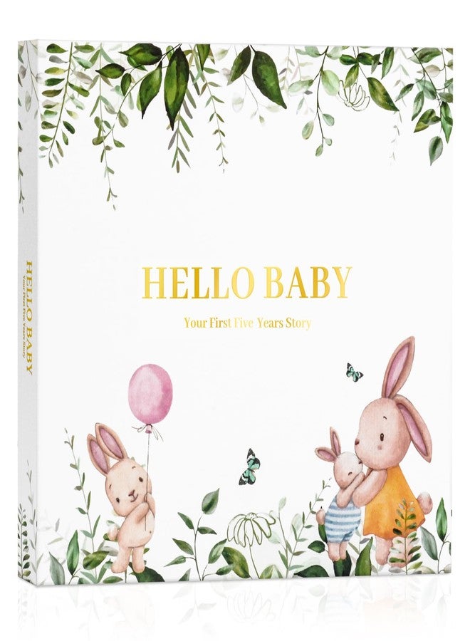 EUUBIRD Keepsake Memory Book for Baby Boy or Girls, Gender Neutral Baby Memory Scrapbook, Baby Photo Album, Baby Book to Record Baby's Milestones and Journal from Birth to 5 Years | Newborn Gift (Rabbit) - Image 1