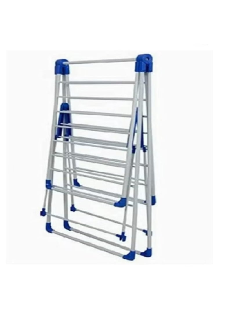 Clothes Dryer Rack White & Blue 150x104x60cm Space-Saving Vertical Clothes Drying Rack Multi-Tier Foldable Laundry Dryer Portable Clothes Drying Solution - Image 3