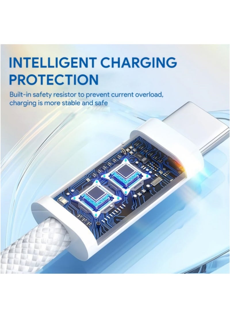 20W Fast Charger for iPhone 15/16, USB C Charger with 1M Type C to C Braided Cable for iPhone 15/16 Full Series, AirPods 4, Airpod Pro 2nd generation, Galaxy and Other Type C Devices  - Image 2