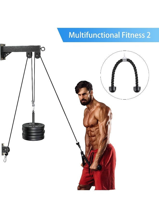 TRENDBOX Pulley System Gym Cable Machine Triceps Rope Pulley System Triceps LAT Pulldown Attachments Chest Expansion Training Fitness Home Gyms - Image 2