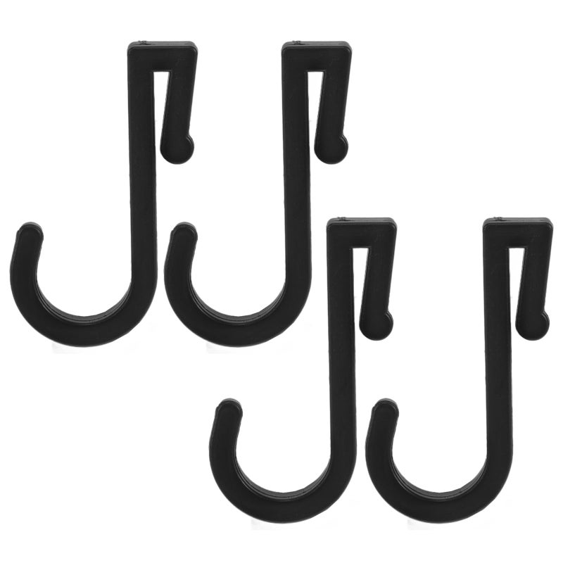 4Pcs Black Plastic J Hooks Heavy Duty for Kitchen Cabinet Bathroom Wire Rack Organization - Image 2