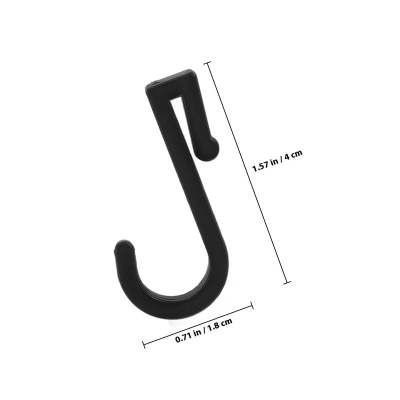 4Pcs Black Plastic J Hooks Heavy Duty for Kitchen Cabinet Bathroom Wire Rack Organization - Image 3