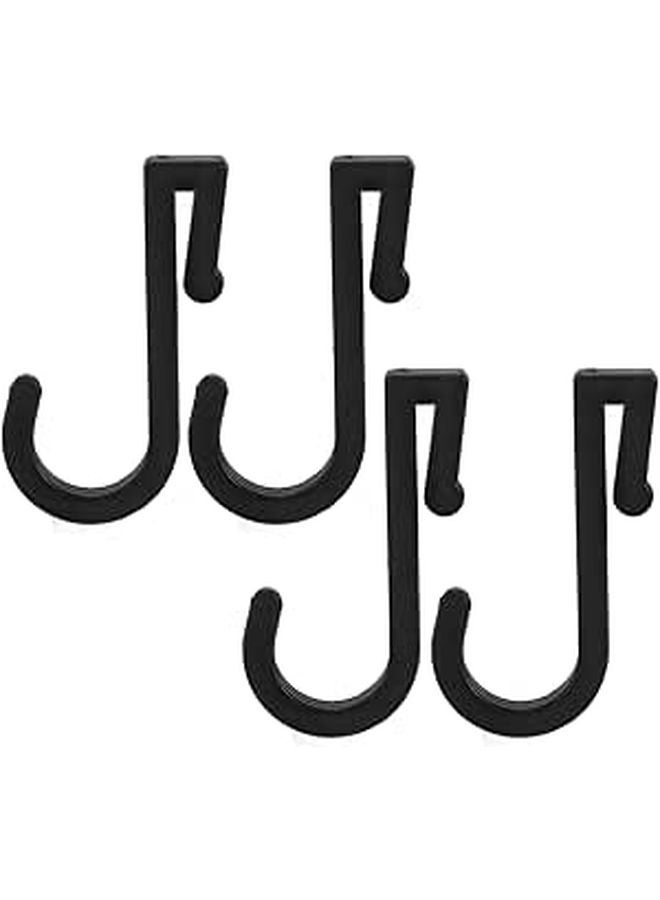 4Pcs Black Plastic J Hooks Heavy Duty for Kitchen Cabinet Bathroom Wire Rack Organization - Image 1