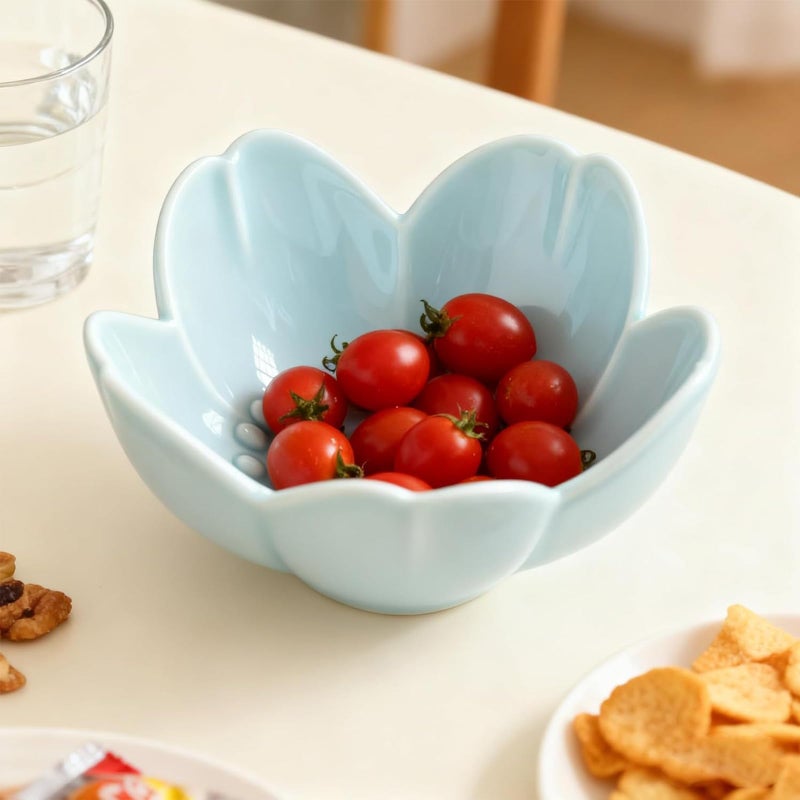 BESSKON Flower Ring Dish Jewelry Tray, Ceramic Jewelry Dish, Cute Small Trinket Tray, Nightstand Bathroom Decor Ring Holder, Jewlery Plate Bowl for Christmas Friendship Birthday Gifts for Women Mom - Image 3