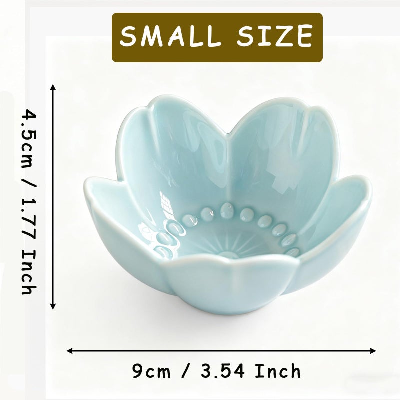 BESSKON Flower Ring Dish Jewelry Tray, Ceramic Jewelry Dish, Cute Small Trinket Tray, Nightstand Bathroom Decor Ring Holder, Jewlery Plate Bowl for Christmas Friendship Birthday Gifts for Women Mom - Image 2