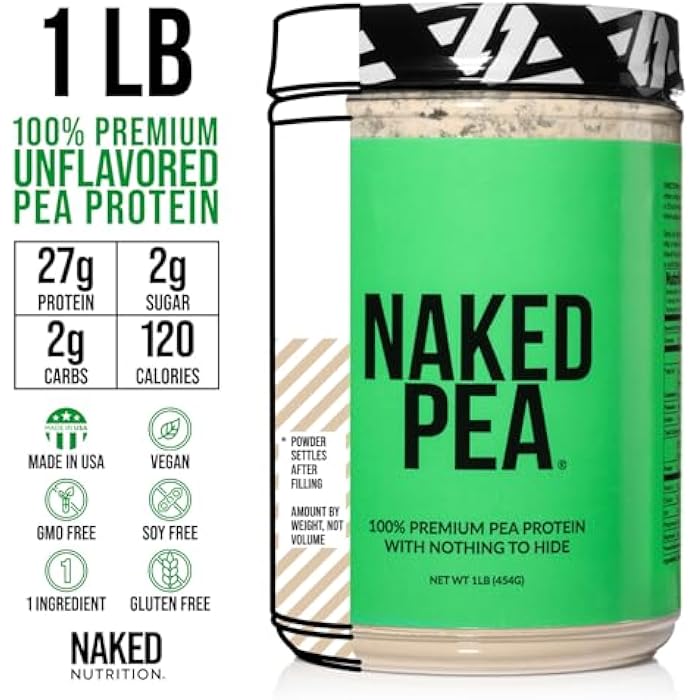 Nakd بروتين البازلاء النقي - عزل بروتين البازلاء - بروتين نباتي، نباتي و نباتي خالص. سهل الهضم، غير معدل وراثيًا، خالي من اللاكتوز، خالي من الصويا وخالي من الجلوتين - 15 حصة - Image 3