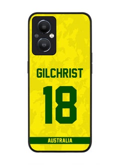 Rugged Black Edge Case for OnePlus Nord N20 5G, Slim fit Soft Case Flexible Rubber Edges Thin Cover - Player Name - Adam Gilchrist, Jersey Number- 18